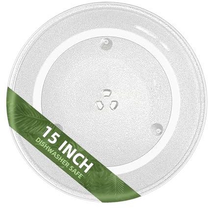 Gemroom 15 Microwave Turntable Plate Compatible with Panasonic F06014W00AP A06014A00AP, 15 inch Replacement Microwave Glass Plate for B06014W00AP