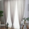 AMDXD Hellgrau Halbtransparent Voile Vorhangschals mit Ösen, Einfarbig Halbtransparent Gardinen Voile Voile Polyester, 132X137CM(BxH)