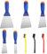 MirraSwit 8 Pièces Couteau à Enduire, Lissage Spatule Enduit, Acier au Carbone Spatule Peinture, Spatule Mastic avec 3 Brosse Métallique pour Papier Peint et Murs (1,2,3,4,5in)