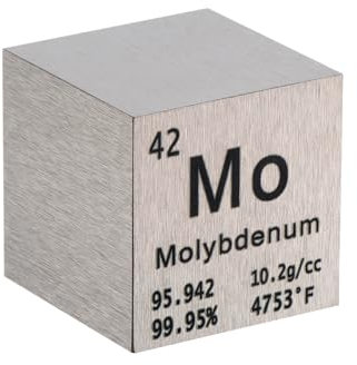 PATIKIL Molybdänwürfel Metallelement Hochdichter Block Reines Periodensystem Element Würfel Magnesium Block für Elementsammlungen Lehrerlabor Wissenschaftliches Experiment, 1 Zoll