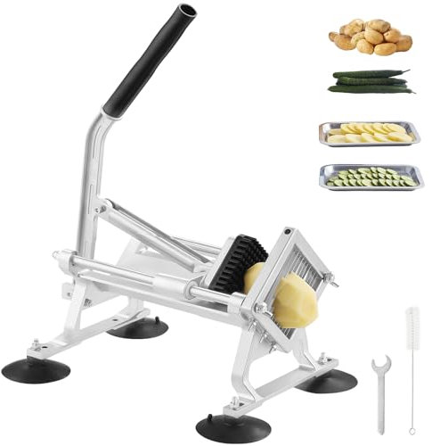 VEVOR Affettatrice Verdure Frutta Commerciale 1/4 Pollici, Affettatrice Taglia Verdure in Acciaio Inox Lega di Alluminio, Affettatrice Manuale Piedini Antiscivolo, Cipolle, Patate, Limoni