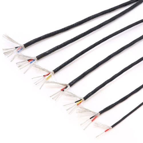 Pangyoo Elektrischer Draht PTFE-Isolierungskabel, 0,5 mm 20 AWG, 0,75 mm 18 AWG hochreiner, verzinnter PTFE-geschirmter Kupferdraht, 1 2 3 4 5 6 Adern (Size : 5 meter, Color : Sq0.5mm x 4Cores)