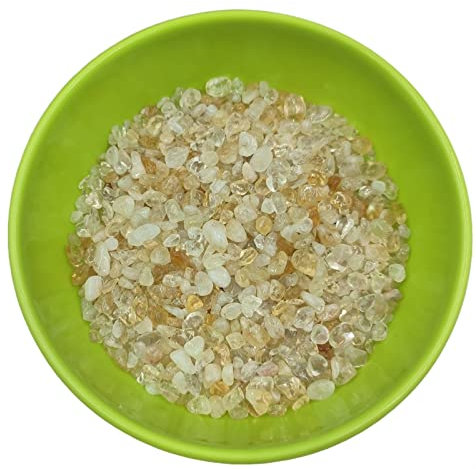 ZCSZXLUJY 100 g natürlicher Citrin-Kies, gelber Kristall, Quarzstein, Fels, Edelstein, Chips, Aquarium, Aquarium, Dekoration, Probe