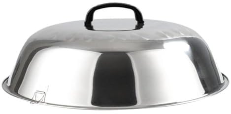 Garneck Stainless Steel Dome Cover, 30cm Cheese Melting Dome Dish Dust Cover Dome Food Lid Frying Pan Cover Round Cookware Lids for Griddle Grill Home Restaurant Hotel