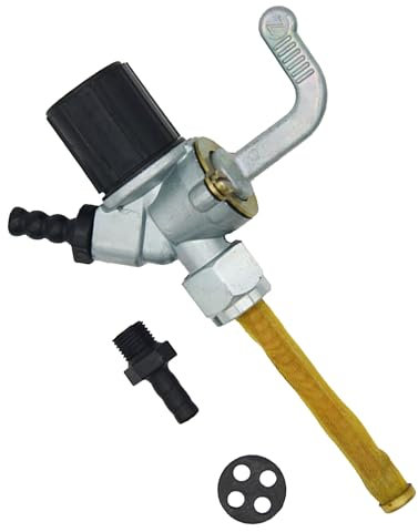 BRIOTA Benzinhahn, Benzinhahn Kraftstoffhahn, Benzinhahn mit Wassersack, Kraftstoffhahn mit Messingsieb und Wassersack für Simson Schwalbe KR51/1, KR51/2 und SR 50