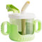 Weighted Straw Trainer Cup, Drinking Cup with Fliptop Straw | Weighted Straw Trainer Cup | Silicone Sippy Cup with Soft Spout, Leak-Proof, Clear Scale 300ml (Green)