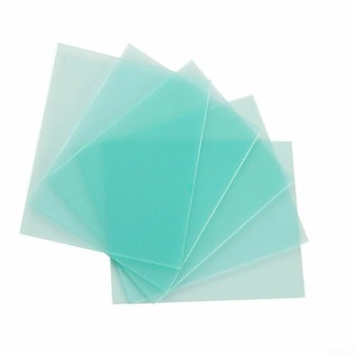 Placa protectora para lente, paquete de 10, material de policarbonato resistente al fuego, color verde (133 x 114 mm)