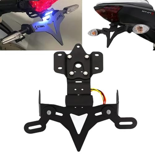 MT07 2023 Motorrad Lizenz Kennzeichenhalter für MT-07 FZ07 FZ-07 2013 2015 2021 2022 2015 2017 2019 2020 2023- Schwarz