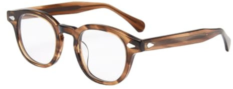 VFDHN Brillengestell aus Acetat mit Nieten, Damen, Herren, Brillengestell, klare UV400-Brille, 4, Einheitsgröße
