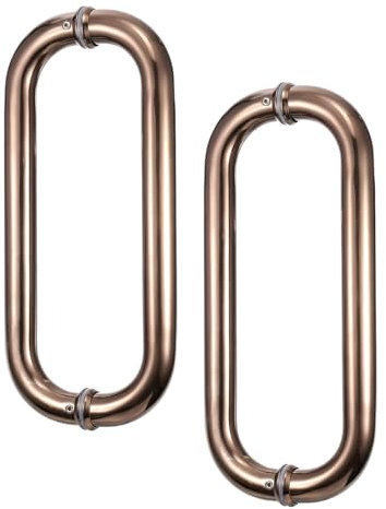 QUARKZMAN 2 Pcs Douche Porte Poignée,11 Trou Centre Arrière à Arrière Verre Porte Poignée 304 Inox Acier Tubulaire Porte Bouton pour 1/4 à 9/16 Épaisseur Verre, Or