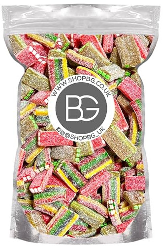 BG Quality Pick & Mix Sweets - Cola, Strawberry, Rainbow Fruit Fizzy Bricks Mix, Sweeties 800g Pouch