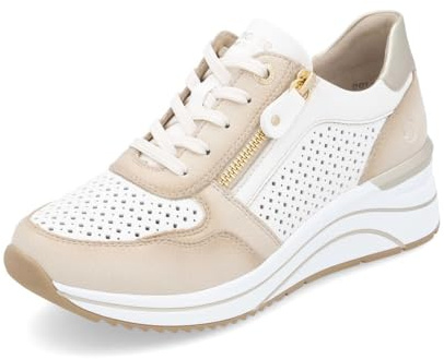 Remonte Damen Low-Top Sneaker D0T14, Frauen Halbschuhe,lose Einlage,straßenschuhe,Strassenschuhe,Freizeitschuhe,Turnschuhe,Weiss Kombi (81),39 EU