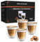 DSYZWEE Doppelwandiges Thermoglas Espresso, Espressotassen, 4er-Set Doppelwandige Thermo, 220 Ml Doppelglas Cappuccino Gläser, für Latte, Iced Americano, Milch