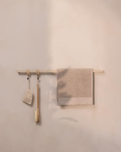 Metallbude Handtuchhalter VANA - Eckig/Cashew - Wandmontage - Pulverbeschichtetes Stahlrohr - Kratz-, Stoß- & Schlagfest - 105x7 cm