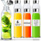 Lot de 6 bouteilles en verre avec couvercles, étanches et réutilisables pour eau, jus, lait et smoothie - avec couvercles hermétiques en métal, brosse de nettoyage et étiquettes blanches