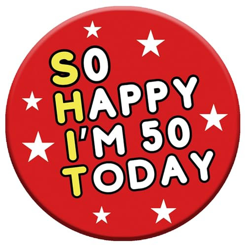 LimaLima 50th Birthday Gift For Men & Women 76mm Badge With Metal Back Funny Party Decorations