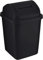 ZYBUX - Plastic Swing Top Bin 5L Waste Paper Rubbish Trash Can Square Small Swing Top Desktop Kitchen Bathroom Garbage Dustbin, 5 Litre (Black)