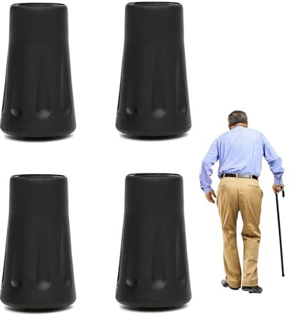 LBJFYHJN 4 Stück Gehstock Gummipuffer für wanderstock Spitze für Walking und Wanderstöcke mit rutschfesten Gummistoppern für jedes Gelände