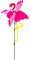 CAXUSD 1 Pièce Moulin à Vent Flamant Rose Enfants coloré décor Flamants Roses Dehors Moulin à Vent en métal moulins à Vent de Jardin Moulin à Vent d'ornement filateurs de Cour Chiffon