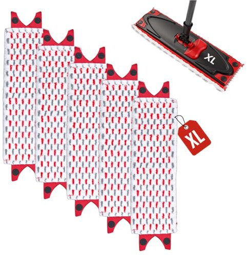 5 Pièces Recharge Serpillere pour Vileda Ultramax XL, Microfibre Recharge Balai, Balai Serpillèr Costume, pour Nettoyage des Sols, Absorbe Facilement Saleté