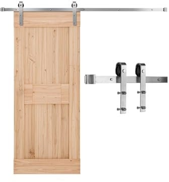 VEVOR 6FT Sliding Barn Door Hardware Kit, 330 LBS Weight Capacity, Compatible with 36 Inches Max Width & 1-3/8 to 1-3/4 Inches Thickness Single Sliding Barn Door, Durable Track & J-shape Roller Silver