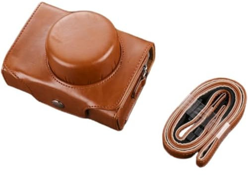 OZSSD Case Compatible for Fuji X10 X20 X30 X100 X100S X100T X100F, Digital Camera, PU Leather Protective Cover with Adjustable Shoulder Strap,Brown