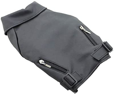 Milisten Wintermantel Für Hunde Aus Pu-Material Warm Mit Reißverschluss Winddicht Für Welpen Geeignet Für Kalte Temperaturen Haustierbekleidung Schwarz