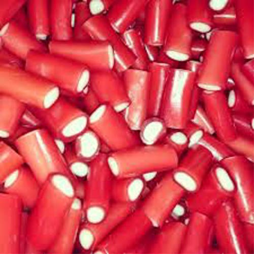 Strawberry Pencils Cable Sweets | Red Fruity Mini Pieces | Creme filled | HALAL (200g)