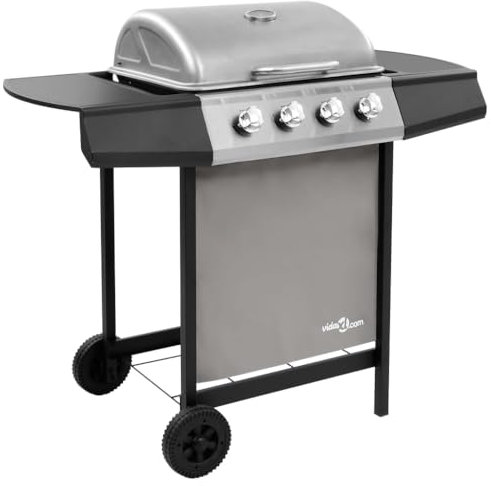 Générique Barbecue Gril à gaz avec 4 brûleurs Noir et argenté,Barbecues,15.4KG-48547