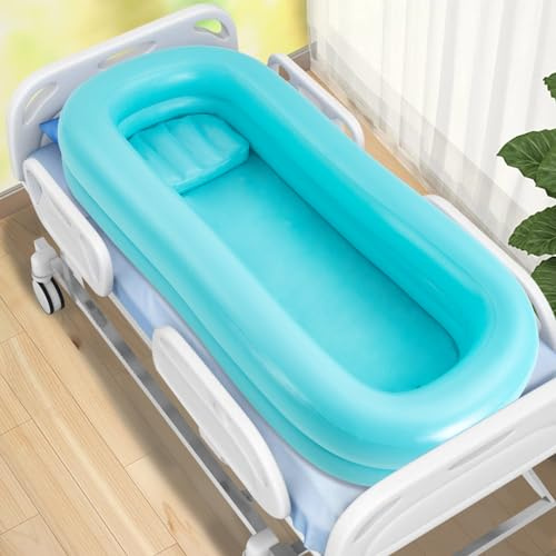 Aufblasbares Duschebett Badehilfe Aufblasbar Badewanne Senioren Pflege Mobiler Badeplatz Hygienisch Platzsparend Mit Wassersack Schlauch Für Patienten Behinderte Hause & Klinik 212x96x37cm