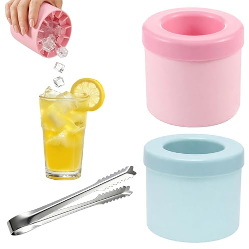 2 PCS Small Ice Cube Tray Set – Mini Ice Cube Trays with Ice Tongs, Compact Design for Home Beverages, Space-Saving Two Trays and Five-Inch Tongs Included