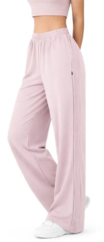 SMILODOX Jogginghose Jora Damen, Wide Leg High Waist Trainingshose mit Gerippter Seitenstruktur, elastischem Bund, weiches fließendes Material, Loose Fit Sporthose, Lange Freizeithose, Gym & Homewear