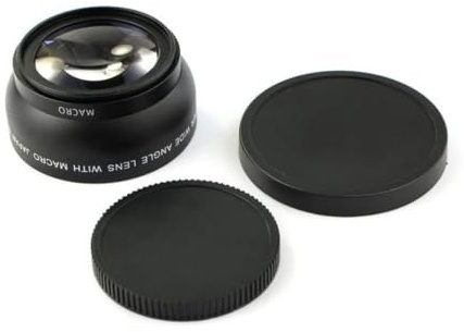 58mm 0.45x Wide Angle Lens, Compatible with Canon, EOS 4000D | For EOS 2000D, 18-55MM lens, detachable close-up lens, black plastic glass