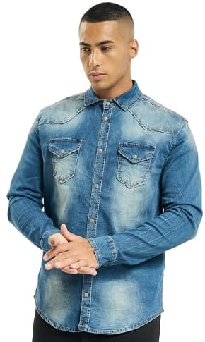 Brandit Denimshirt Riley - Blue - 4XL
