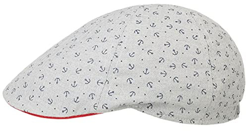 Lipodo Anchors Kinder Flatcap - Kindercap aus 100% Baumwolle - Schirmmütze mit Ankermuster - Schiebermütze Frühjahr/Sommer grau 54 cm