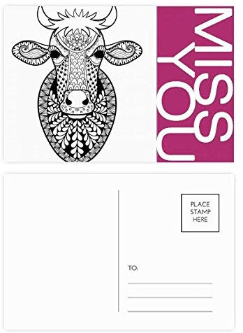 Postkarten-Set, Motiv: große Kuh, 20 Stück