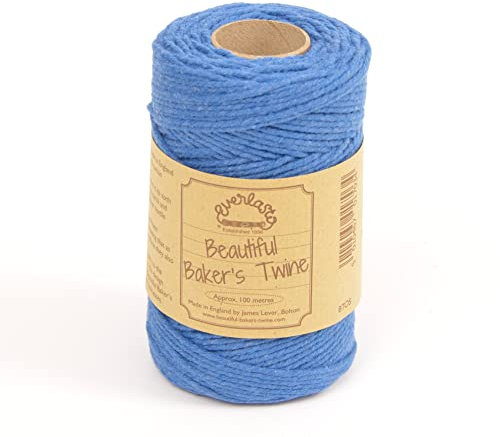 EVERLASTO Bobinas de Cordel sólido de 100 m para panaderos, Algodón, Azul (Oxford), 2 mm