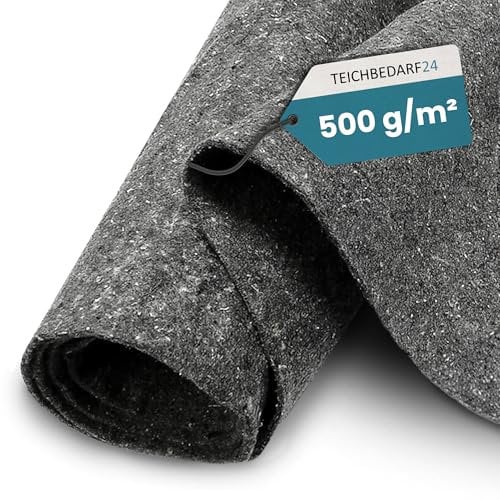 TeichVision – Teichvlies 500g / Vlies für Teich & Pool 8m x 2m / Schutzvlies als Poolunterlage/Bodenvlies Pool in grau
