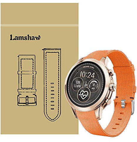 LvBu Armband Kompatibel für Fossil Carlyle Hr, Nylon Strick Replacement Uhrenarmband für Fossil Gen 5 Carlyle Hr Smartwatch (Orange)