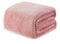 Exclusivo Mezcla Double Size Fleece Bed Blanket, 230x168 CM Soft Jacquard Weave Waffle Pattern Blankets for Bed Settees, Dusty Pink