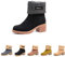 Hitmars Stivali Donna Invernali Stivaletti Camoscio Boots Stivali Foderati Caldi Scarpe Eleganti Comodi Moda Nero EU 35