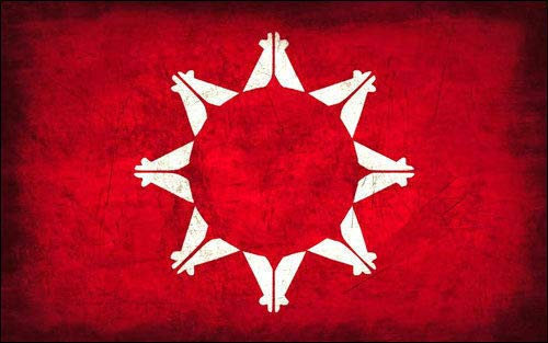 Sticker-Designs 10cm! Klebe-Folie Wetterfest Made-IN-Germany Oglala Sioux Nation Flag Flagge Fahne Indian Tribe UV&Waschanlagenfest Auto-Aufkleber Profi-Qualität! F907