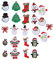 Cikonielf 24 Stück Bestickte Aufnäher Weihnachten Flicken Patches Stickerei Patches Aufbügler Aufnäher Applikation für Jeans Kleidung Weihnachten Weihnachtsmann Schneemann Baum