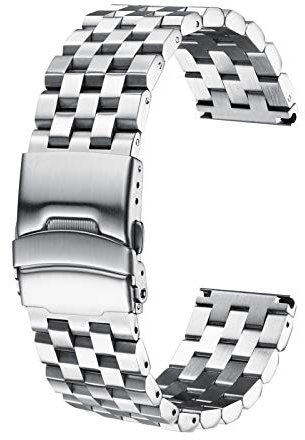 ADDIESDIVE Uhrenarmband Tauchgurt Edelstahl Schnellverschluss Ersatzband für Herren 22mm