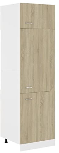 vidaXL Armario de Cocina Muebles Mobiliario Duradero Mesa de Trabajo Almacenamiento Cuencos Platos Ollas Alacena Madera Contrachapada Roble Sonoma