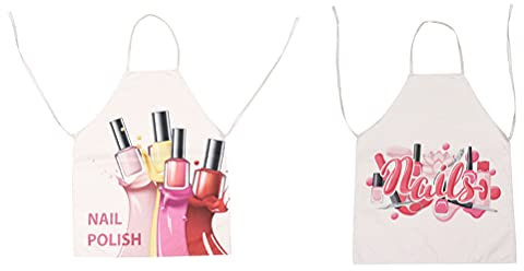 2pcs Nail Tech Apron Cosmetics Apron Cute Burlap Cotton Apron for Home Kitchen Cooking Waitress Chef Grill Baking