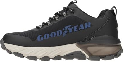 Skechers Herren MAX Protect Fast Track Oxford, Black Synthetic/Mesh/Gray Trim, 43 EU