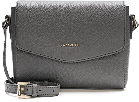 Lazarotti Bologna Leder Umhängetasche Damen | verstellbarer Schultergurt | mittelgroße Crossbody Bag | Schultertasche 22 cm