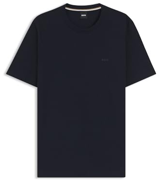 BOSS Herren Thompson 01 T-Shirt aus Baumwoll-Jersey mit Logo-Detail Dunkelblau L