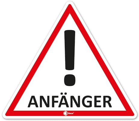 Auto-Magnet-Schild für Anfänger! I 17 x 15 cm I Vorsicht/Achtung Fahranfänger I für Kfz Auto LKW I abnehmbar I wetterfest und magnetisch I hin714
